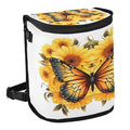 MNSRUU Car Trash Can with Lid, Butterfly Sunflower Car Trash Bag Hanging Organizers and Storage for Front Back Seat, Leak-Proof Trash Bin