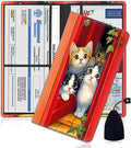 Yuxcfhjfe Car Document Holder with Magnetic Shut, Car Registration and Insurance Card Holder, Vehicle Glove Box Organizer Documents, Driver License, Auto Paperwork Organizer Wallet, Cute Cat Pattern