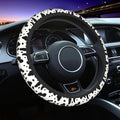 Cow Pattern Cute Steering Wheel Cover Non-Slip Breathable Sweat-Absorbent Suitable for SUV Van Truck Car Universal Protection Accessories 15 Inch Suitable for Women Men