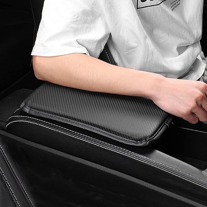 Forala Auto Center Console Pad PU Leather Car Armrest Seat Box Cover Protector Universal Fit