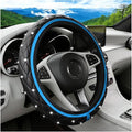 Bling Car Steering Wheel Cover, Rhinestones Elastic Leather Automotive Steering Wheel Protector, 15 Inch Sparkly Crystal Vehicle Interior Decor Accessories, Universal Fit (Blue)