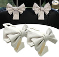 2PCS Car Seat Headrest Hooks, Cute Bow Shaped Car Purse Hook, Backseat Storage Hooks for Purses, Coats, Car Accessories (white)