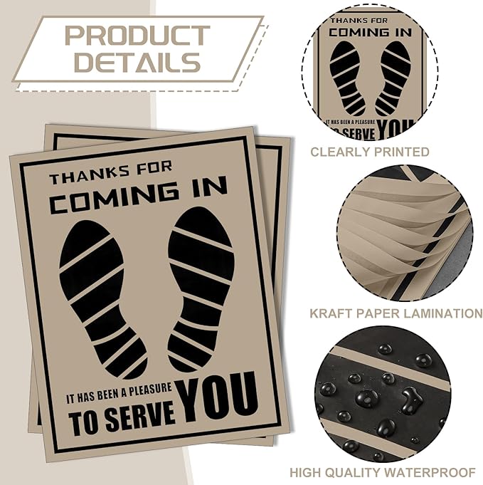 Frienda 500 Pcs Waterproof Paper Car Floor Mats Disposable Floor Pads Covered Plastic Film Automotive Foot Mat for Vehicle Supplies (Brown,22 x 17 Inch)