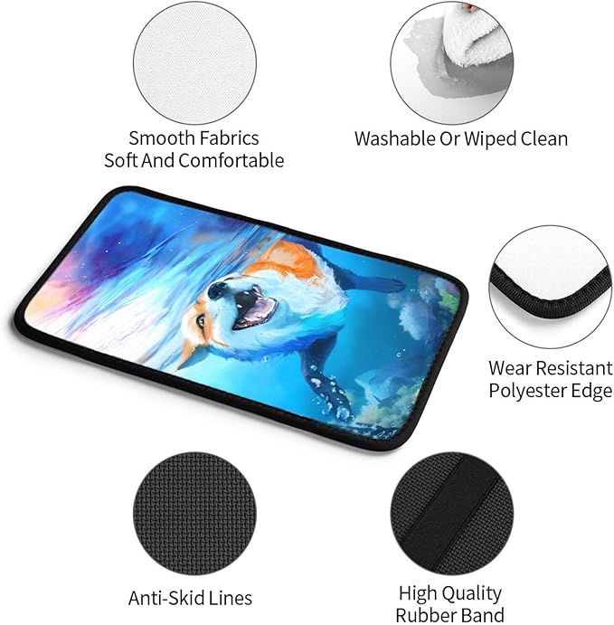 indokyeyqaz Universal Car Center Console Cushion Pad, Swimming Dog Soft Waterproof Car Center Console Cover Auto Armrest Seat Box Cover Protector for Most Vehicle SUV Truck Car