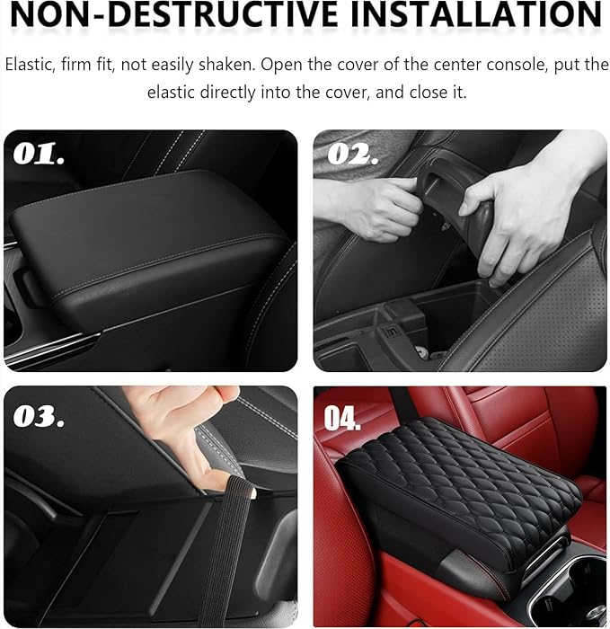Auto Armrest Cushion Pads for Renault Zoe(2012-2017) Accessories Car Centre Console Armrest Pad Durable Material and Easy to Clean-is Waterproof and Anti-Scratch