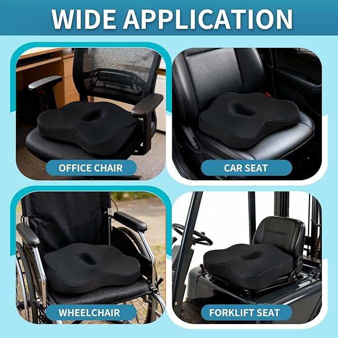 Forklift Seat Cushion, Memory Foam Seat Cushion, Pressure Relief Pad for Long Hours Operate Forklift, Extra-Dense Memory Foam for Soft Support, Ergonomic Accessories for Pain Relief