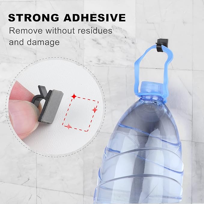 100 PCS Adhesive Cable Clips Black (Small & Large), Upgraded Wire Holder for Wall Cord Organizer Cable Management Under Desk, Outdoor Light Clips Hooks for LED, Car Dash Cam, HDMI, Extension Cord