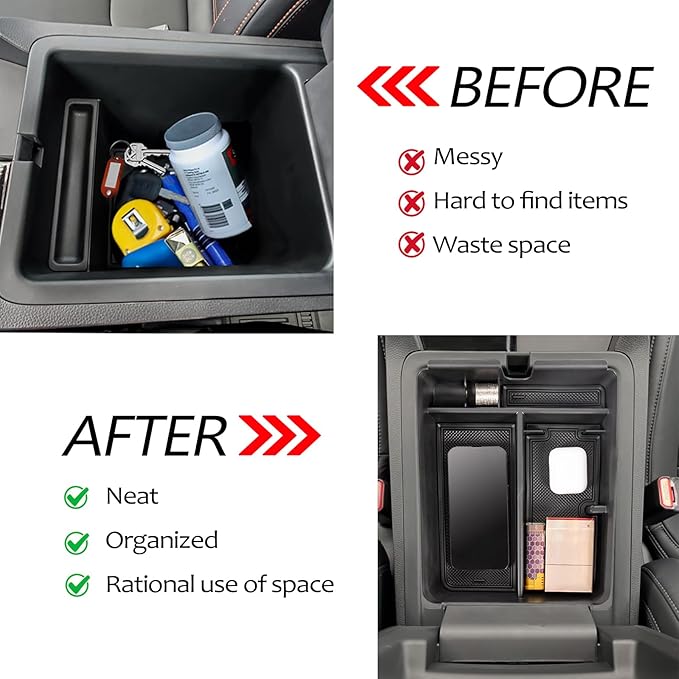Neepiar Center Console Organizer Tray Compatible with 2023-2026 Honda Pilot, 2024-2026 Honda Ridgeline/Passport Insert Storage Organizer Interior Divider Accessories (Armrest storage Tray)