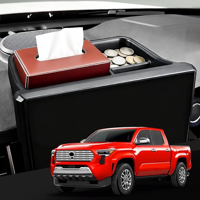 WDWLH Dashboard Storage Tray for Toyota Tacoma 2026 2025 2024,14 Inch Screen Dash Organizer for Tacoma Accessories,Center Console Organizer Storage Tray with Anti-Slid Silicone Pad(14 Inch Screen)