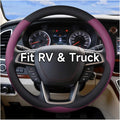 Heavy-Duty Steering Wheel Cover for RV Trucks & Campers - Non Slip Covers, Steering Wheel Grip for Motorhomes & Recreational Vehicles, Fits Oversized 15.5-16 Inch Wheels (Purple)