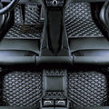 Yaruicar Custom Personalized Floor Mats for Cars Luxury Full Coverage All Car Floor Mats Anti-Slip Leather Car Mat Set Trucks & SUVs Trucks Automotive Floor Mats Liners (Black White)