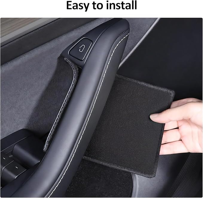2025 4PCS Tesla Model 3/Y Interior Door Handle Protector Covers (2017-2026) Car Inner Door Panel Pull Handle Trim Cover Sleeve, Soft Anti-Scratch PU Leather, Including Juniper & Highland Accessories