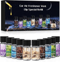 SURJVER Car Air Freshener Refill, Delivers Over 3000 Sprays, Five Scents, Long-Lasting Freshness Refill (10 Bottles)