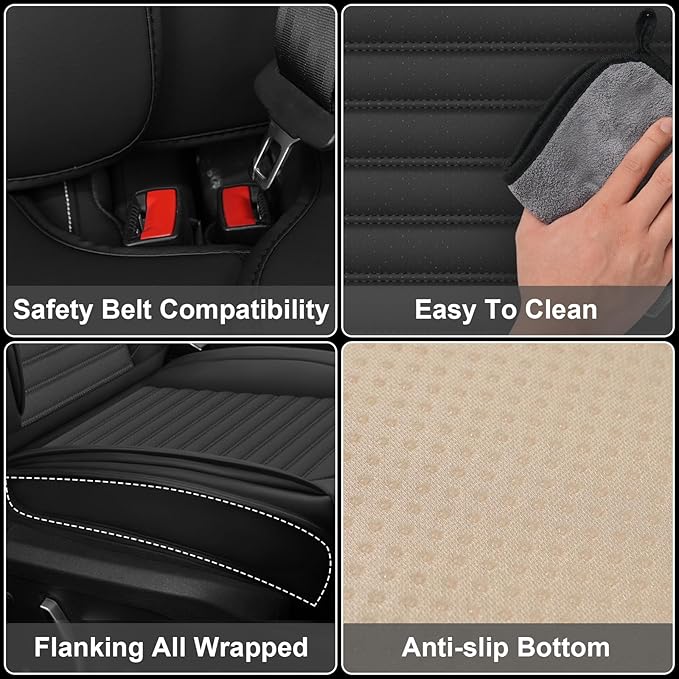 ARTIBY Seat Covers Custom Fit for Mitsubishi Outlander 2004-2025, Standard Waterproof Car Seat Cover, Breathable and Comfortable Leather Cushion Cover, Auto Interior Accessories (Black)