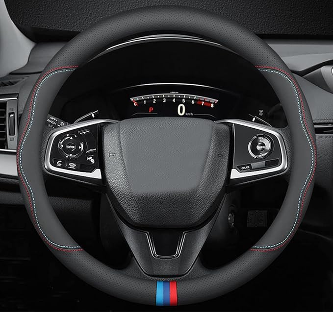 Car Steering Wheel Cover Compatible with Subaru Impreza 2025 2024 2000-2023 Year, Breathable Premium Leather, Anti-Slip Design, C-Style