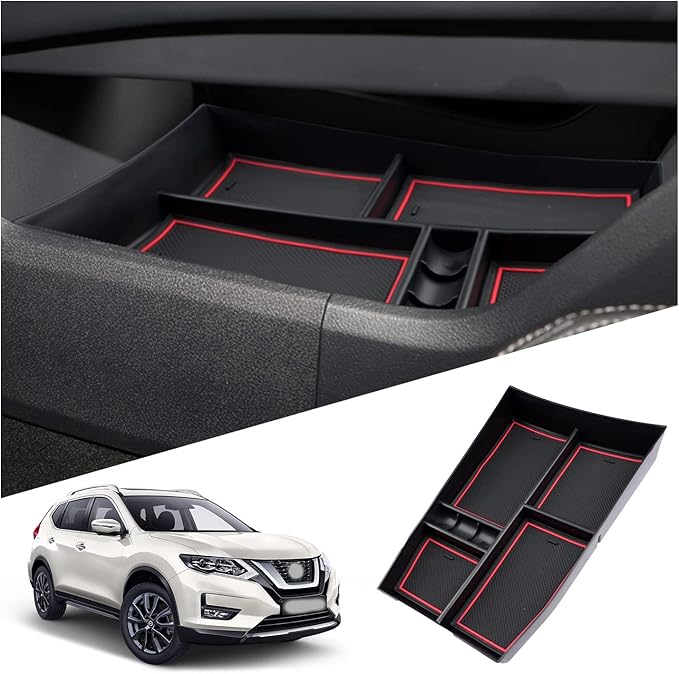 2026 Rogue Lower Console Organizer Rogue 2026 Accessories ABS Material with Coin Storage Under Console Organizer Compatible with 2021 2022 2023 2024 2025 2026 Rogue S/SL/SV/Platinum