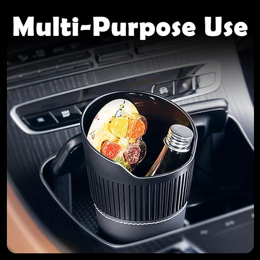 LoopTime Leakproof Car Trash Can,Mini Car Trash Bin for SUV and Truck,Small Cars Garbage Can,Waterproof Automotive TrashCan for Vehicle,Home,Office,Multipurpose,Easy to Clean (Black Hook)
