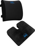 Everlasting Comfort Memory Foam Car Seat Cushion - Tailbone Pain Relief, Driving Seat Cushion for Short People - Office, Wheelchair, Gaming Chair, Travel - Non-Slip, Washable Cover