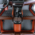 Yaruicar Custom Personalized Floor Mats for Cars Luxury Full Coverage All Car Floor Mats Anti-Slip Leather Car Mat Set Trucks & SUVs Trucks Automotive Floor Mats Liners (Brown Black Beige)