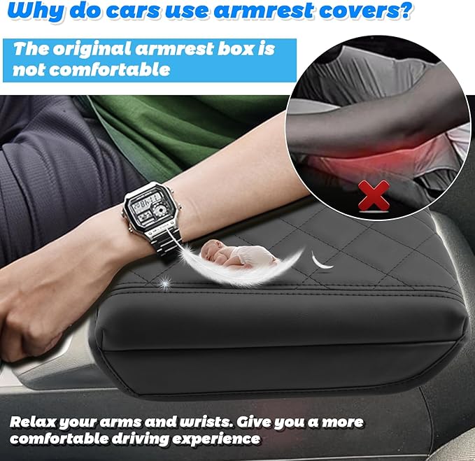SHAOHAO for 2024 2025 Hyundai Santa Cruz Car Armrest Cover for 2022-2024 2025 Hyundai Santa Cruz Accessories SE/SEL/Night/SEL Premium/Limited Center Console Cover Elbow Arm Rest Thicken Protector Pad