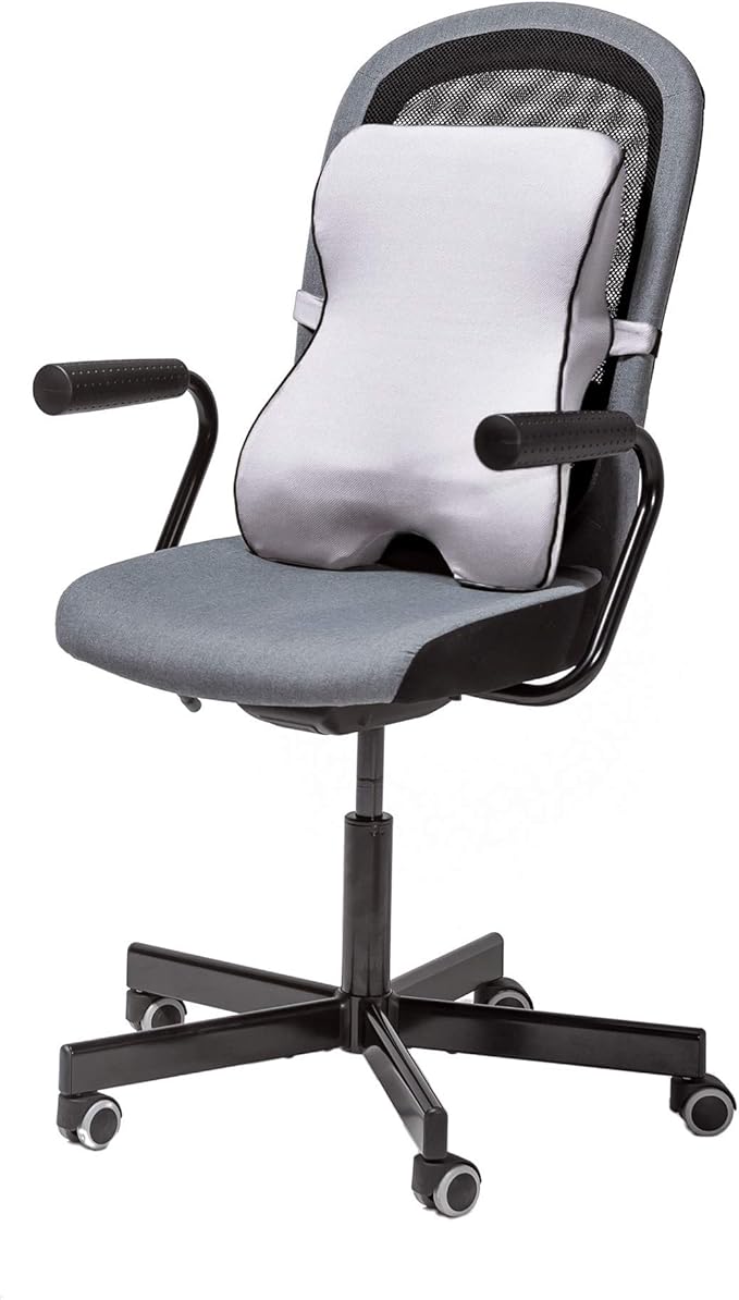 Castle Knight Soft Memory Foam Back Cushion - Tapered Support More Foam in The Lower Back and Less Foam in The Middle and Upper Back for Home, Office, Auto, and Travel (Knight Size, Bone)