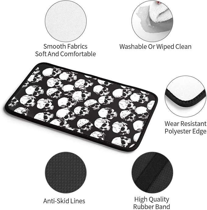 Car Center Console Cover Skull Gothic Goth Polyester Armrest Cushion Pad Protector Black White Auto Interior Accessories Arm Rest Covers