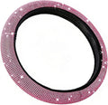 Bling Diamond Steering Wheel Cover, Universal Fit 14.5-15 Inch, Elastic No Inner Ring, All Season Car Decor(Pink)