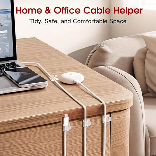120PCS Heavy-Duty Adhesive Cable Clips, Clear Traceless Cord Organizer & Wire Holders for Wall, Desk, Car, LED Strips and Outdoor Lights (Small)
