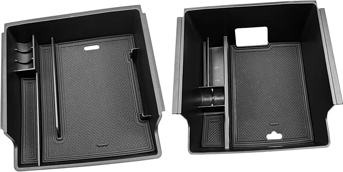 Xaido Center Console Organizer Compatible with 2021-2024 Ford Bronco & 2025 Bronco 2-Door & 2025 4-Door Manual Transmission, Console Armrest Box Tray (NO for 25 4-Door Automatic & Sport Model)-2PCS