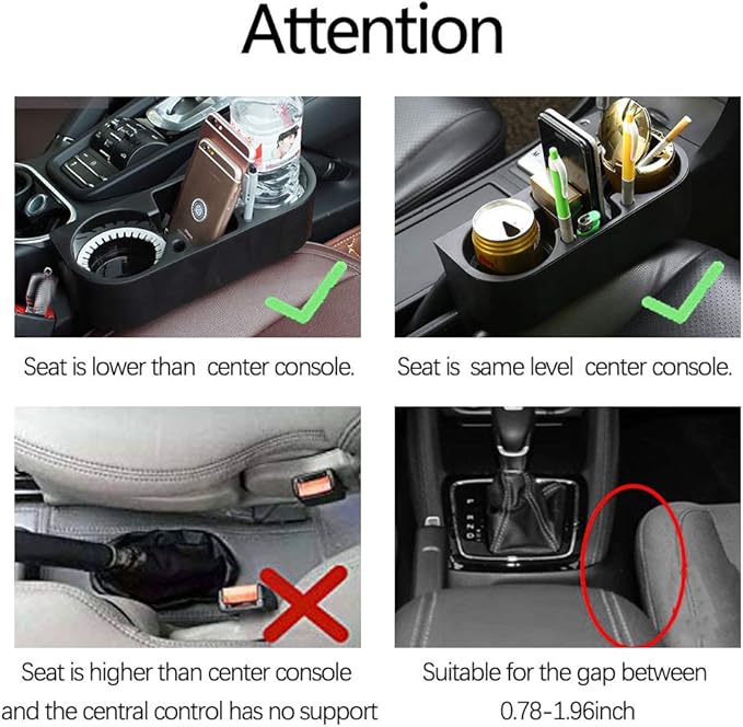 Heart Horse Car Gap Filler, Console Side Pocket, Car Seat Pocket Organizer for Cellphones Wallet Coin Key and Cup Holder Suitable Beige