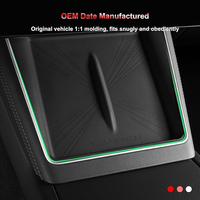 Center Console Wireless Charger Mat Compatible with Tesla Model Y Juniper 2025, Silicone Console Wireless Phone Charging Pad, Wireless Charging Protector for Model Y Accessories (Black)