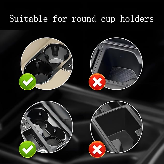 Car Cup Holder Extender with Adjustable Expandable Base, Universal Car Cup Holder Adapter for Large 32/40 oz Bottles & Mugs with Handles, Compatible with Yeti, Hydro Flask, Nalgenes, Black