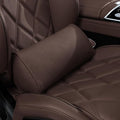 Lumbar Support Pillow for Car Seat and Office Chair, Gaming Chair, Ergonomic Memory Foam Back Cushion Lower Back Pain Relief, Luxury Leather Back Support Pillow, Brown, 1 Pack