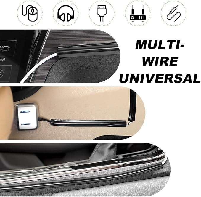 8 PCS Car Concealed Wire Sleeve, PVC Automotive Split Sleeving Wire Cord Organizer, Self-Adhesive Tubing Cable Hidden Protector, Universal Interior Car Accessories