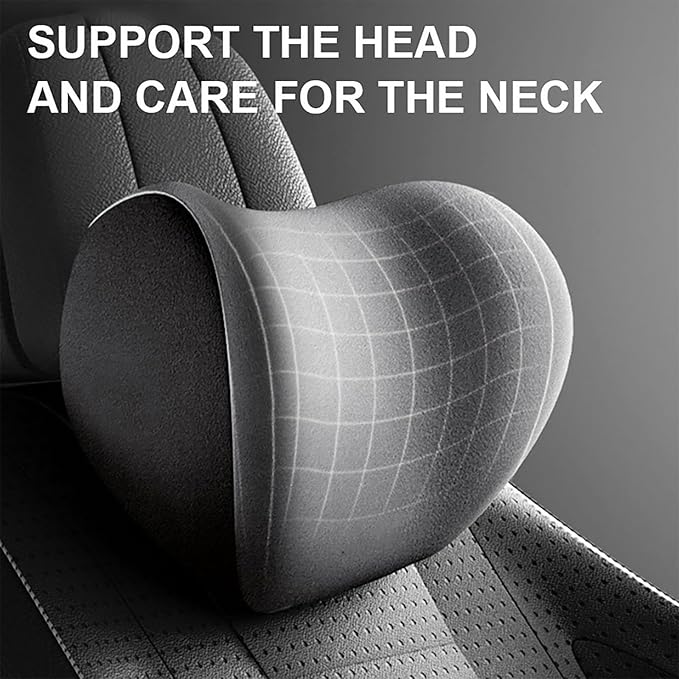 Car Back Support Neck Pillow for Subaru Crosstrek 2012-2025, Comfortable Soft Car Seat Headrest Neck Rest Cushion Lumbar Support Pillow with Adjustable Strap,Black