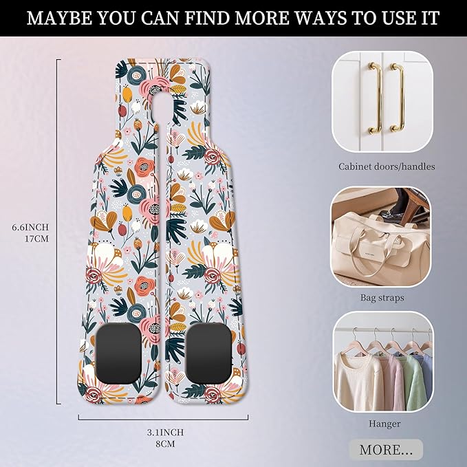 AXRQLSU PU Leather Car Seat Hook, Storage Headrest Hanger, Cute Car Backseat Organizer, Car Hooks For Purses and Bags White Cute Floral