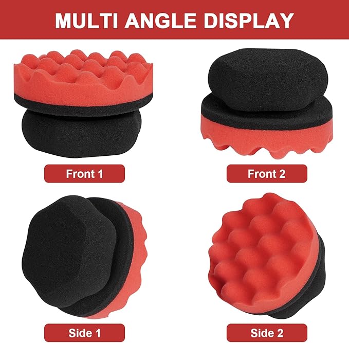 6 Pack Large Tire Shine Applicator Pad, Tire Hex Grip Applicator, Tire Shine Car Detailing Foam Sponge Tool, Reusable Car Cleaning Supplies After Car Wash Tire Cleaner for Applying Tire Shine