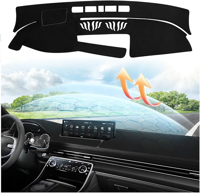 CARTIST Dash Cover Fit for Genesis GV80 2021 2022 2023 2024 2025 Dashboard Cover Mat for GV80 Accessories Non-Slip Carpet Sunshield Glare UV Rays Protector