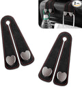 2 PCS Car Seat Hooks, Suede Heart-Shaped Double Hooks Headrest Organizer, Heavy-Duty Multi-Functional Auto Back Seat Phone Holder, Universal for Most Cars (Black)