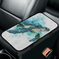 Bulopur Turtle Print Center Console Cover Warmth Armrest Console Cover Flannel Warmth Auto Armrest Console Cover Protect from Pet Claws Thickened Universal Fit for Auto Truck Van SUV