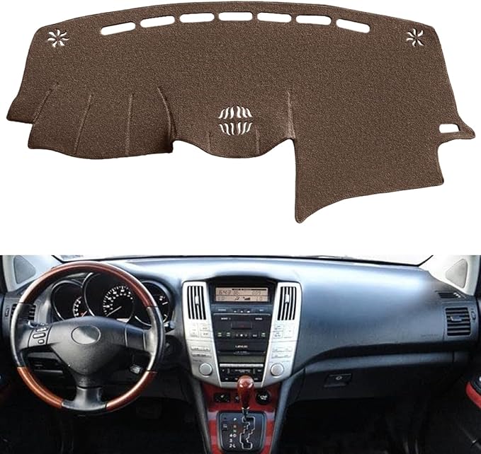 Dash Cover Mat Custom Fit for 2004-2006 Lexus RX330,2007-2009 RX350, 2006-2008 RX400h, Dashboard Cover Pad Carpet Protector (Dark Brown) F82