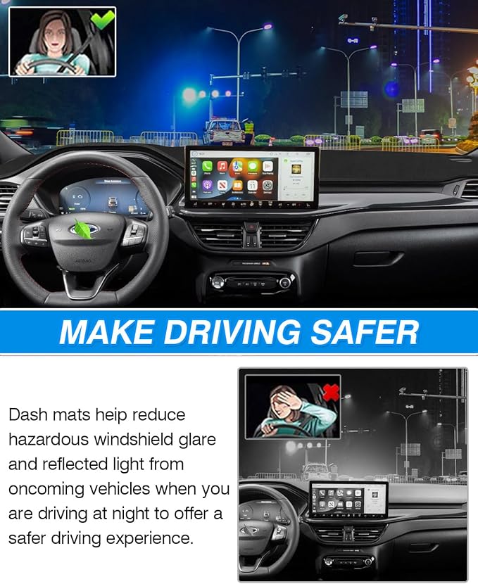 CARTIST Dash Cover Vehicle Specific Fits for Ford Escape 2020-2025 2026 (Without HUD), Dashbpard Cover for Escape Accessories Non-Slip Anti-Glare (Gift)