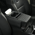 Car Armrest Cushion, 5-in-1 Center Console Cover with 2 Storage Bags Cup Holder Tissue Box Slot, Car Center Console Cover Pad Car Armrest Box Cover for SUV Truck (Black)