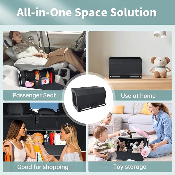 CarCrate Car Trunk Organizer for SUV, Car Organizer Trunk Storage with Magnetic Lid & Push-pull Handle, Leather Waterproof Car Storage Organizer Trunk for Sedan Minivans Van (11.4''*20.5''*12.2'')