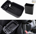 YOCTM Black Center Console Armrest Storage Box Phone Holder Pallet Organizer Cover Trim for Jeep Compass 2017 2018 2019 2020 2021 Interior Car Styling Accessories (Pack of 2)