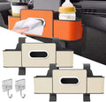 3-in-1 Car Backseat Organizer, 2026 Upgraded Multifunctional Car Seat Back Storage Box, Backseat Car Organizer with 2 Cup Holders, Tissue Box & Hooks, Universal Car Essentials (2Pack D)