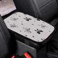 Bow Ties On Cream Car Center Console Decor Handrail Armrest Box Cushion Interior Covers Car Protector Pad Lid Cover Accessories Universal Fit for Auto Truck Vehicles