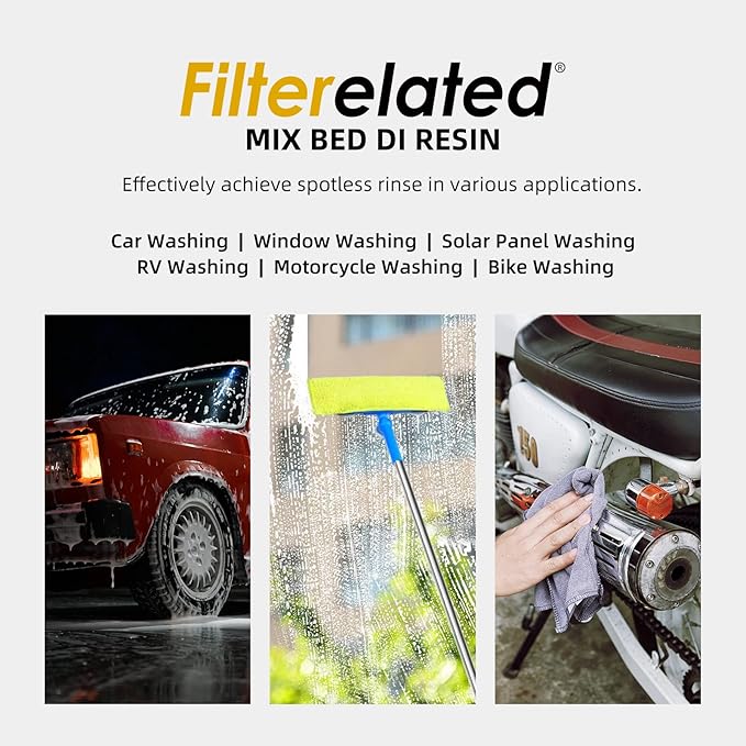 Filterelated Mixed Bed Deionized Di Resin Filter Fill, Suitable For Spotless Car Wash System Filter Change, Tds Filter, Aquarium Filter, Deionized Car Wash,5 Liters