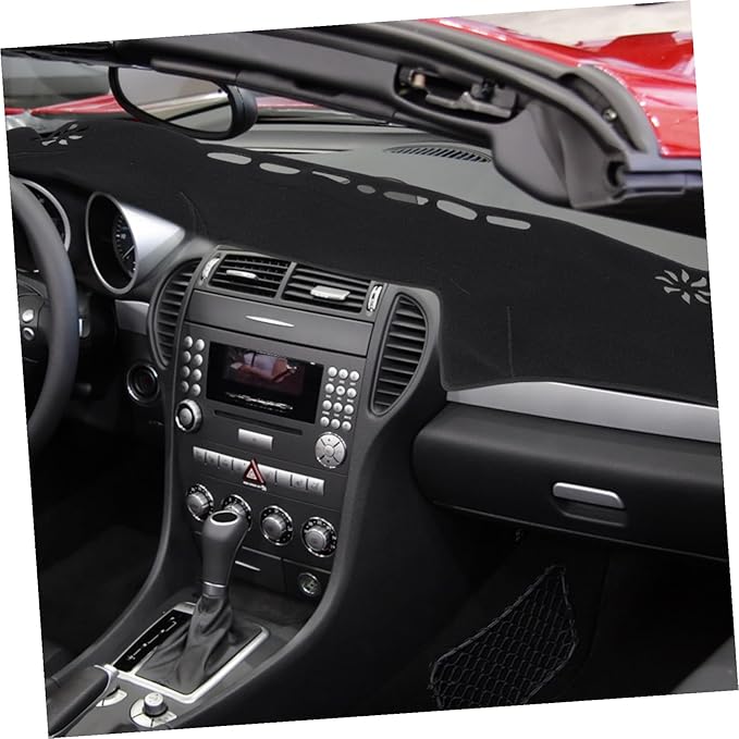 Mikinona Dash Cover Anti-Skid Dashboard Mat Polyester Protector with Pre-Cut Vent for Left-Hand Drive Cars Sunlight Glare and Scratch Resistant Car Interior Pad