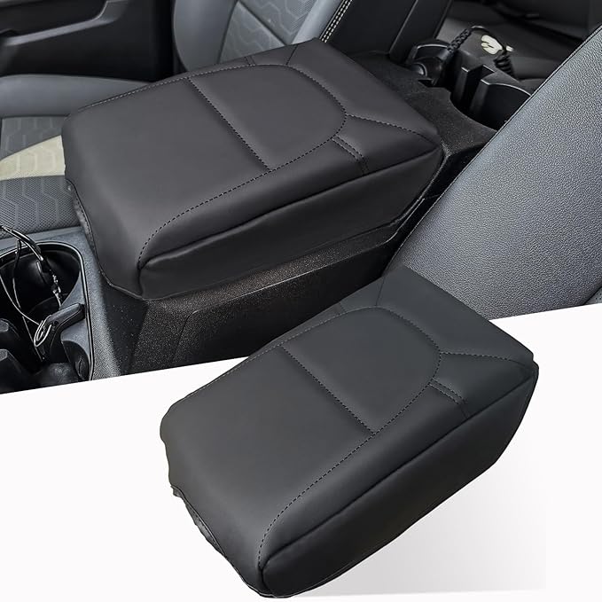 Center Console Cover for Chevy Colorado/GMC Canyon - [Upgraded] Thick & Soft Armrest Cover for Colorado Canyon 2023 2024 2025 2026 Interior Accessories - Black Stitch